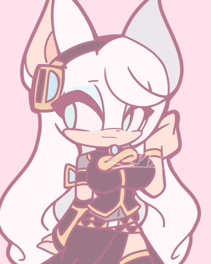 A drawing of Rouge the Bat in Luka Megurine's outfit.