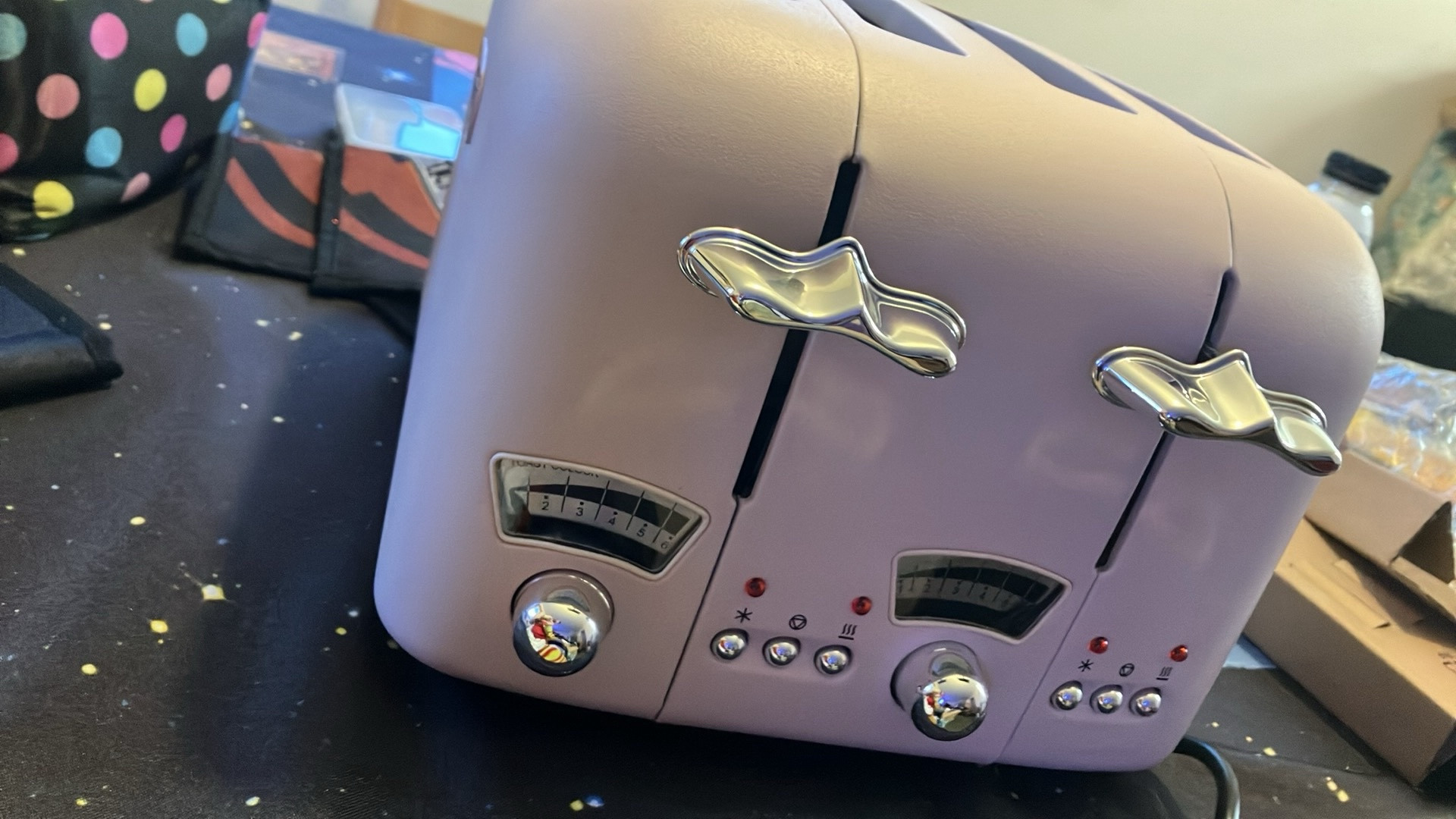 Pink apocalyptic retro designed toaster