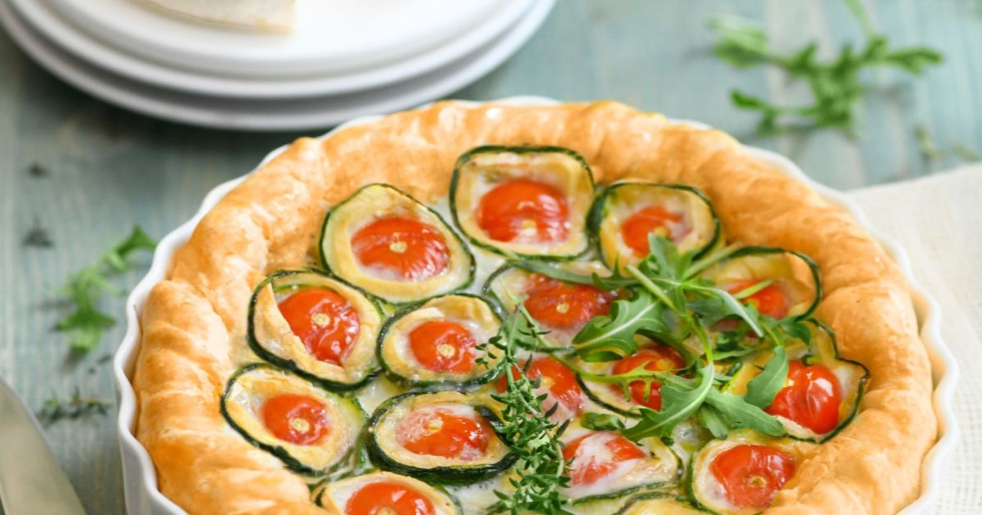 Photo pour la recette Tarte de légumes fleurs et Chevrotin AOP