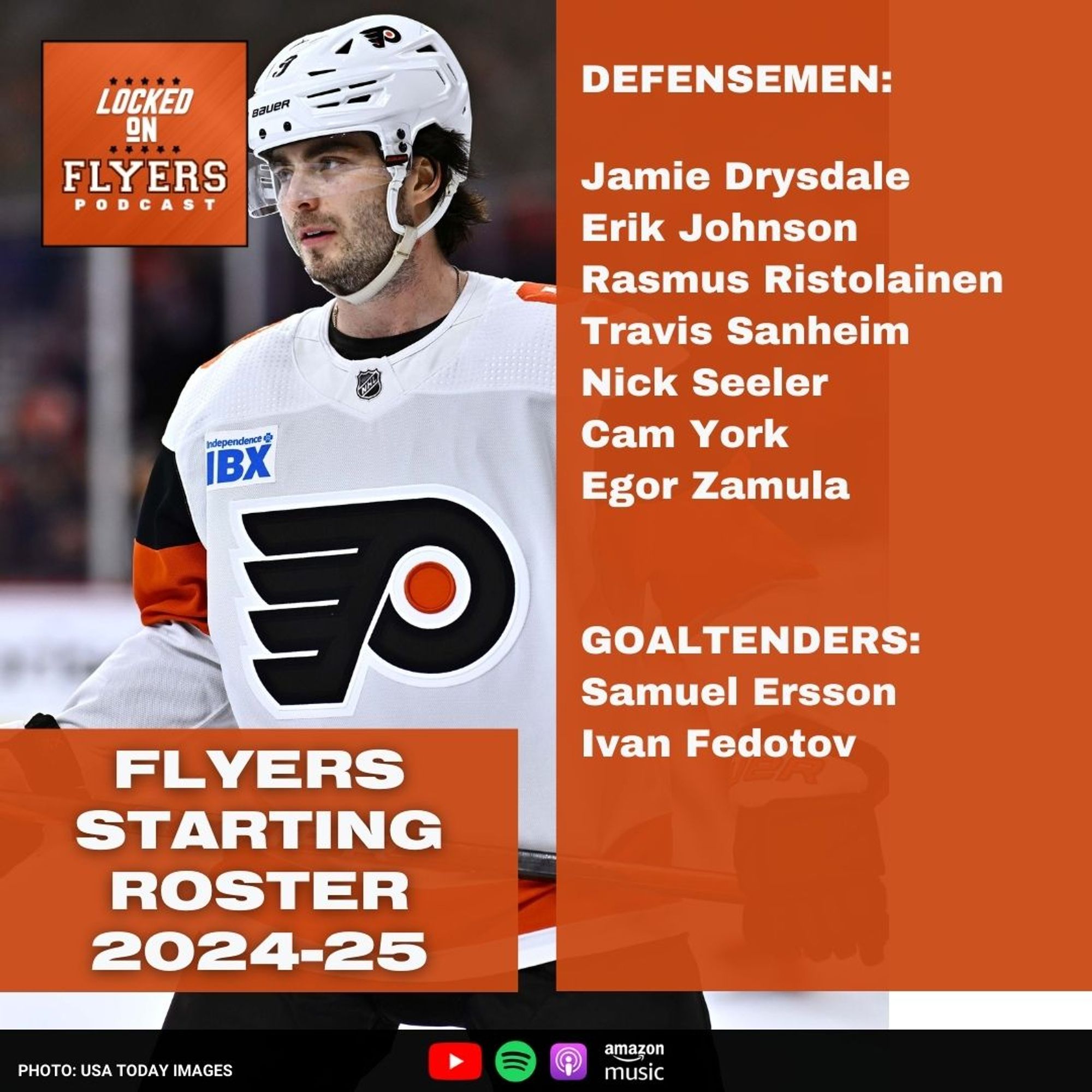 DEFENSEMEN (7)
5 - EGOR ZAMULA
6 - TRAVIS SANHEIM
8 - CAM YORK
9 - JAMIE DRYSDALE
24 - NICK SEELER
55 - RASMUS RISTOLAINEN
77 - ERIK JOHNSON
 
GOALTENDERS (2)
33 - SAMUEL ERSSON
82 - IVAN FEDOTOV