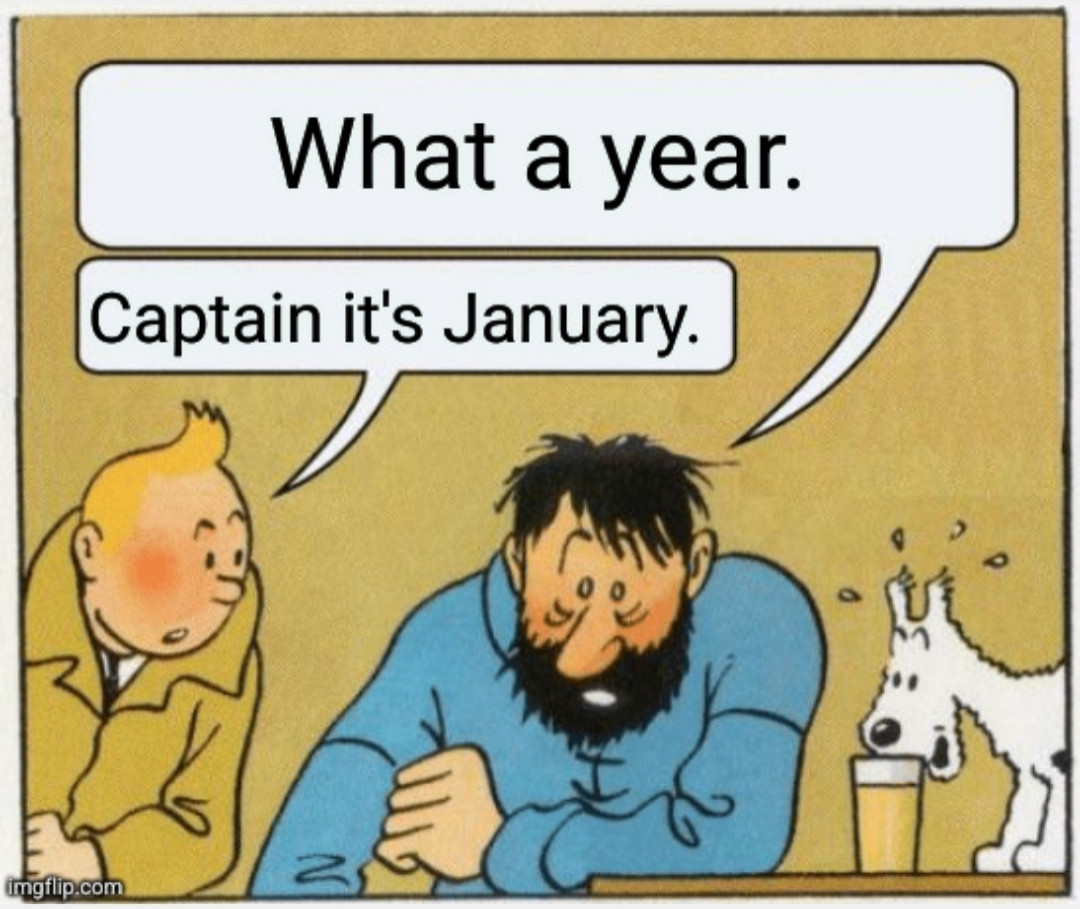 Meme Tintin and Haddock.