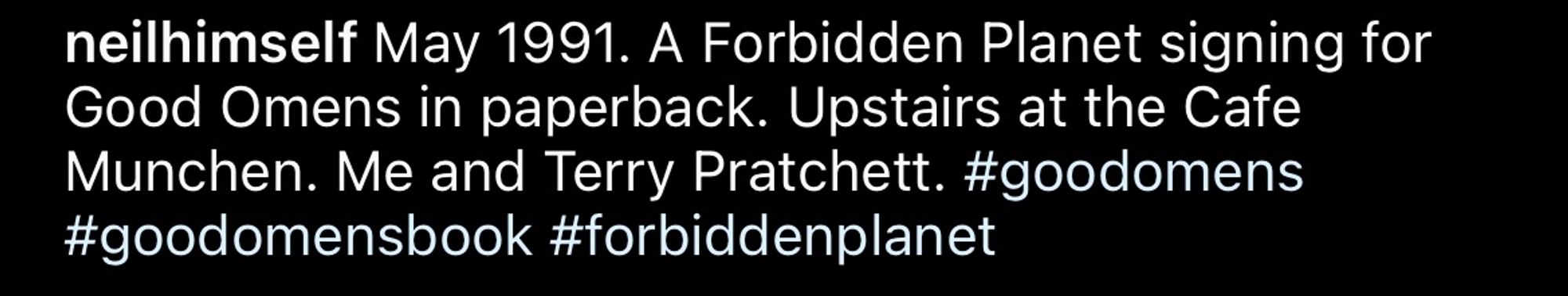 The thing about Forbidden Planet and Café München(which was not strictly a coffee spot as one might assume), is that the former is no longer where it originally was for the signing and the latter ceased to exist.