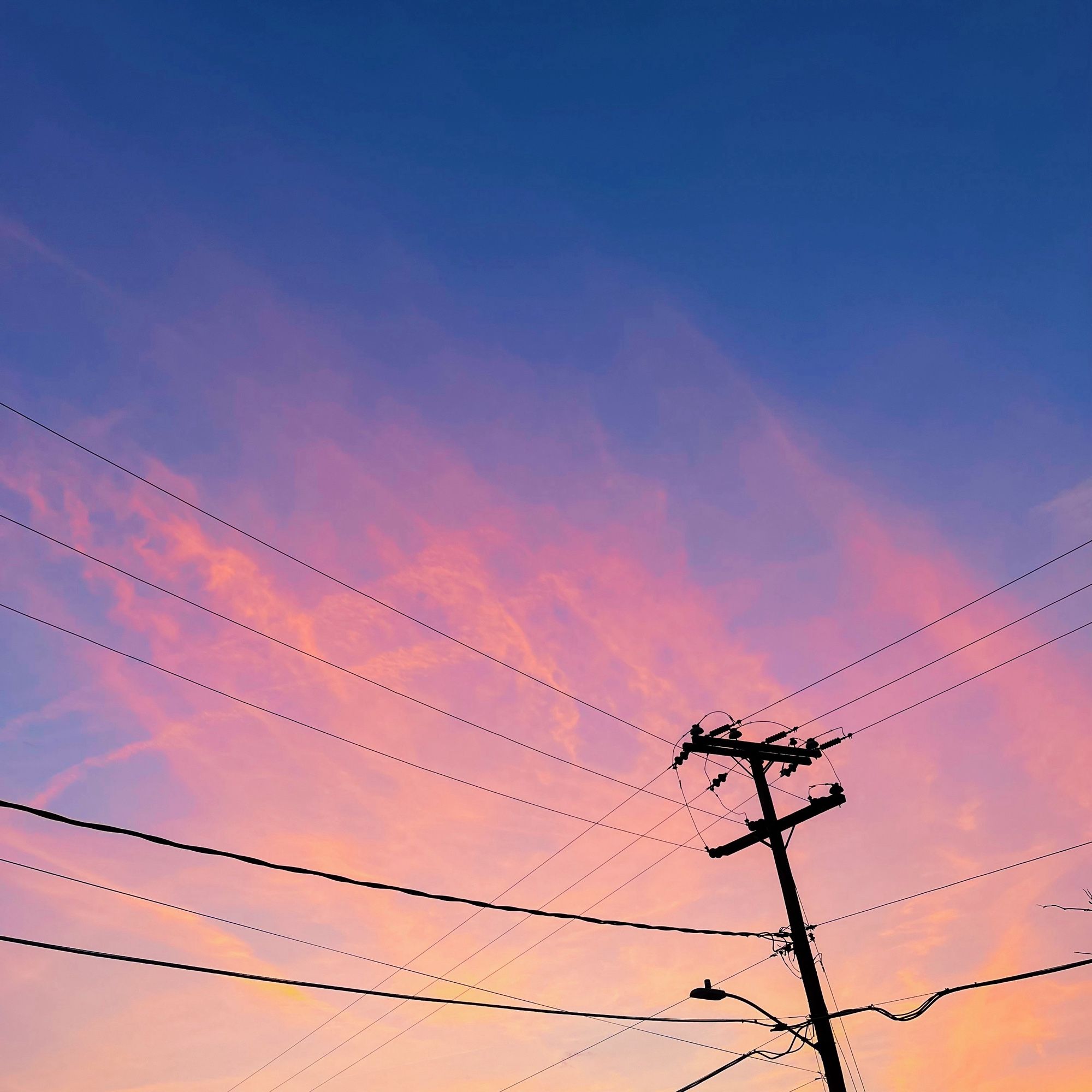 Sunset and power lines