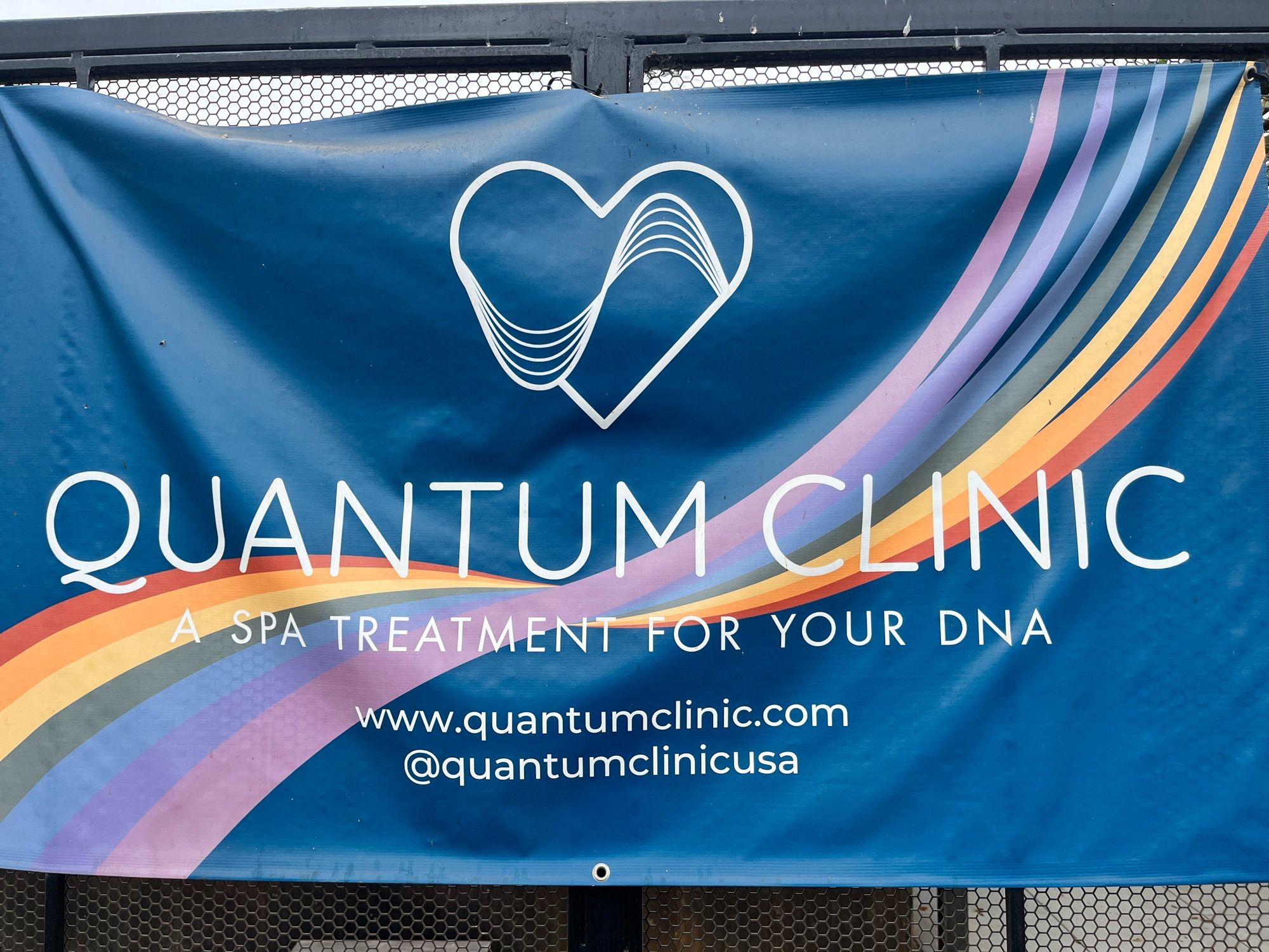 Banner advertising “Quantim Clinic, A Spa Treatment for your DNA”