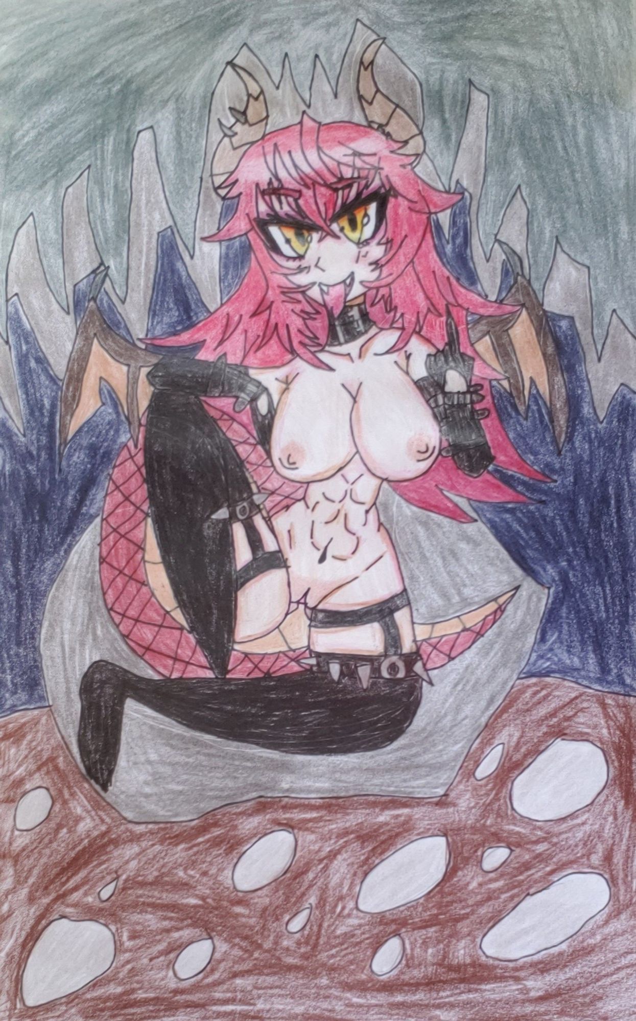 Zentreya fanart of her in her dragon lair