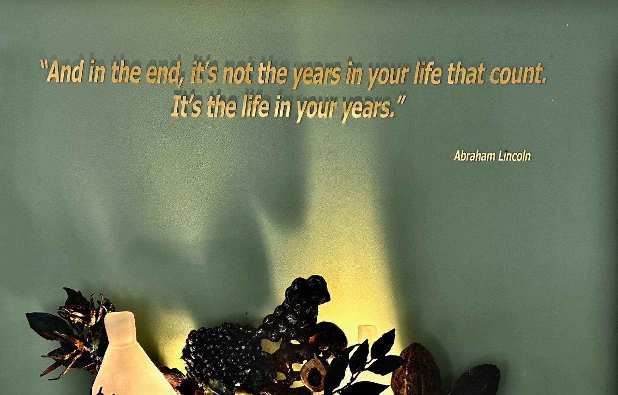 "And in the end, it's not the years in your life that count. It's the life in your years."

~ Abraham Lincoln