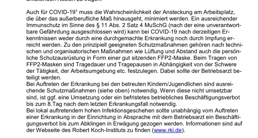 Bestimmung z Tragen von FFP2 für schwangere Lehrkräfte