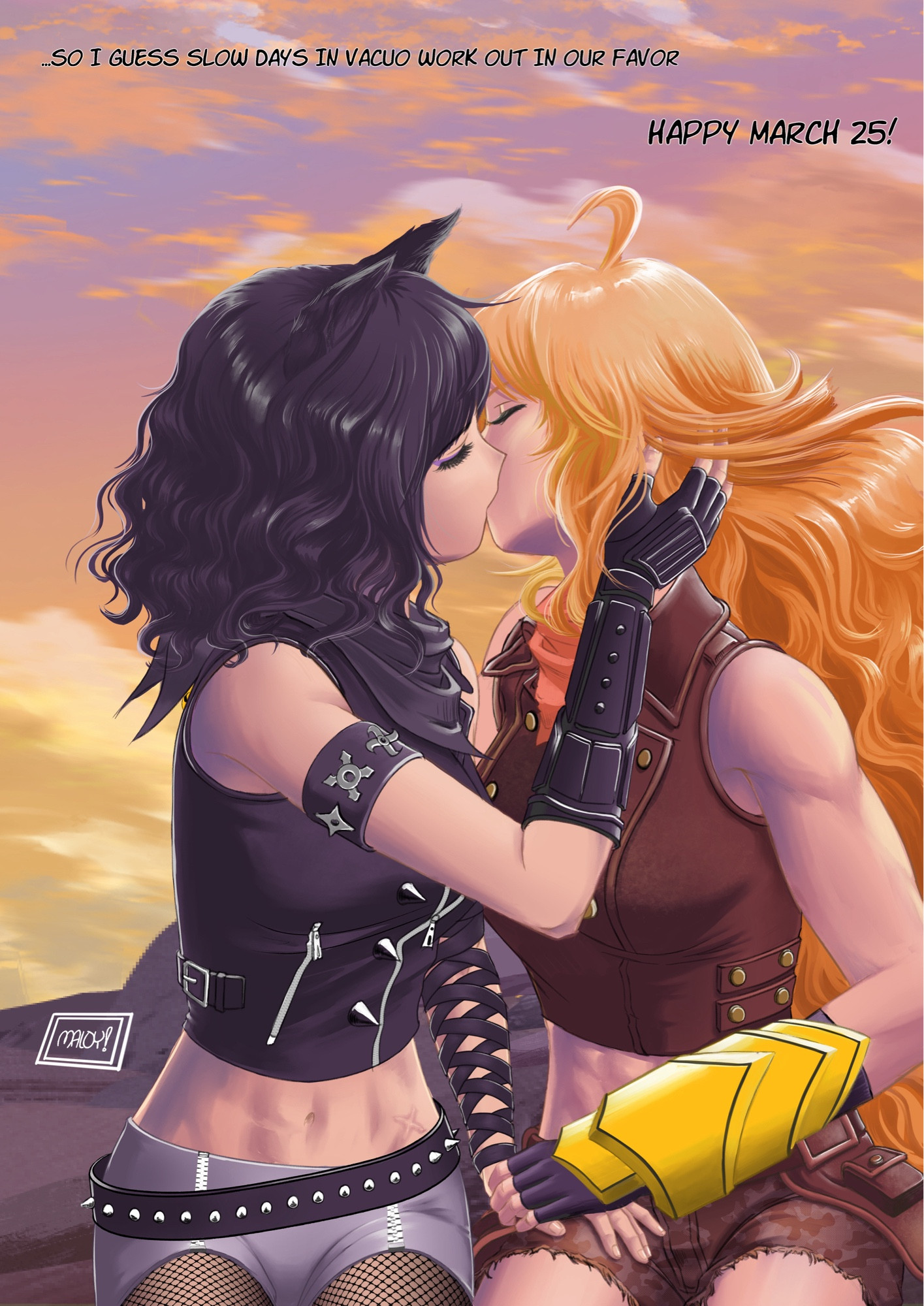 Bumbleby Anniversary Kiss illustration