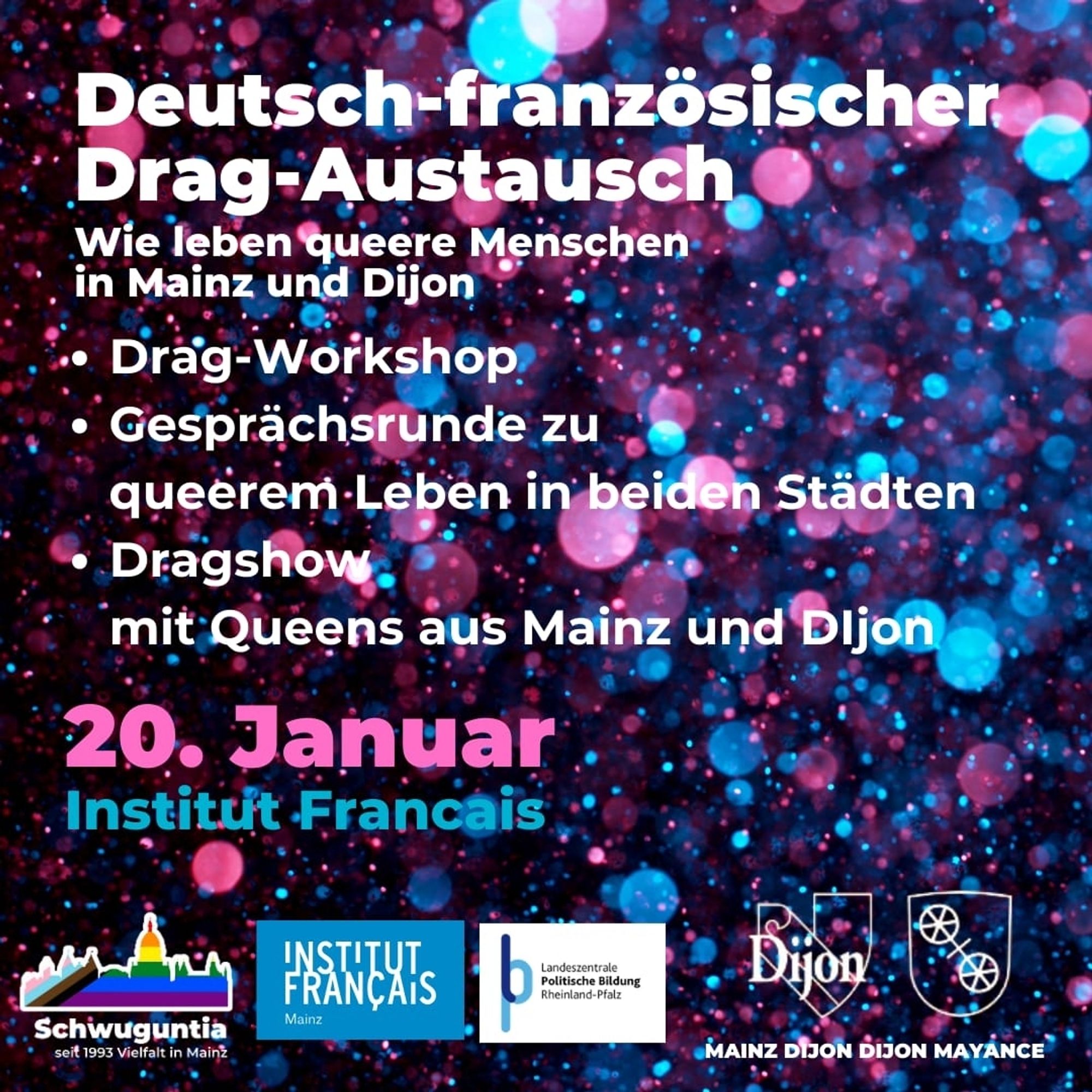 Deutsch-französischer Drag Austausch in Mainz und Dijon am 20. Januar im Institut Francais Mainz