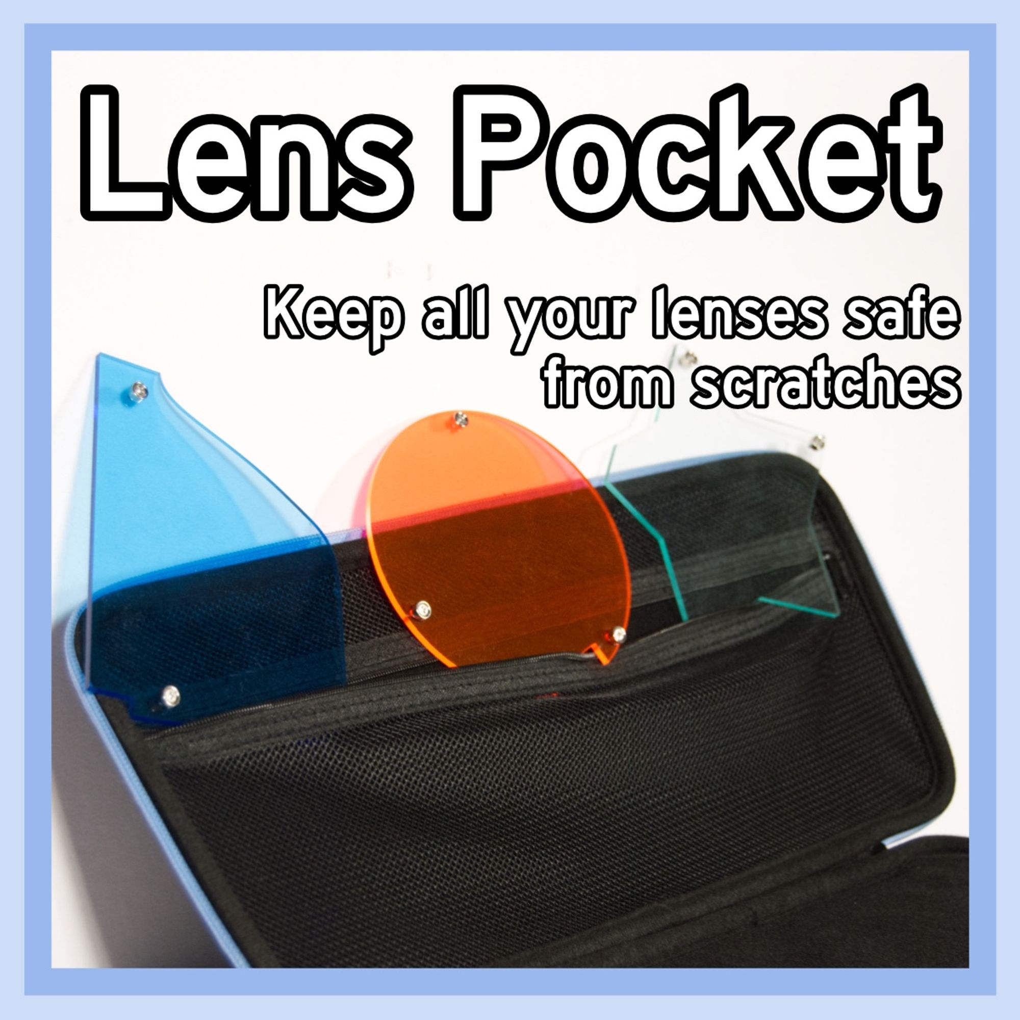 Lens pocket with lenses sticking out