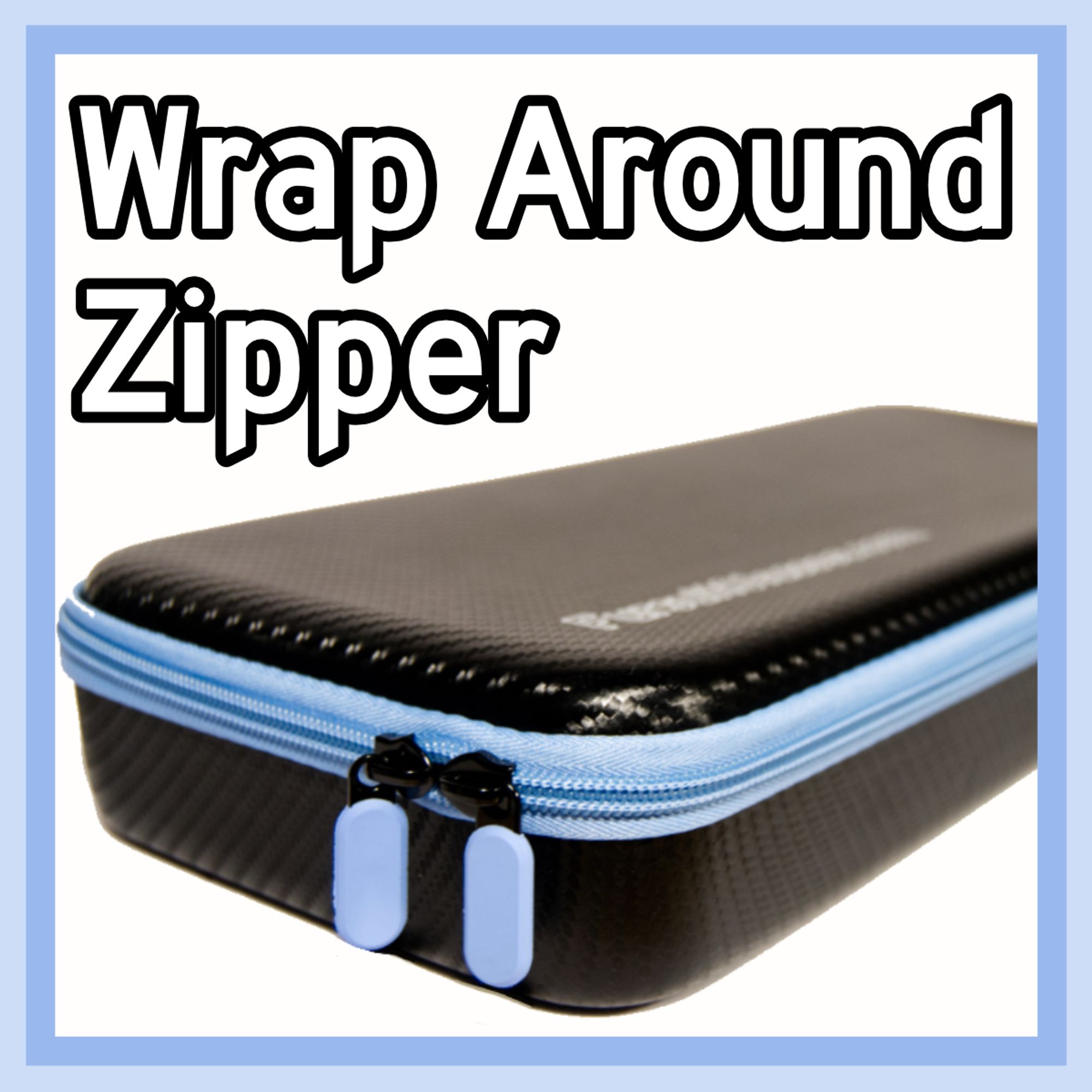 Closes Fursuit Glasses case with blue rubber zipper