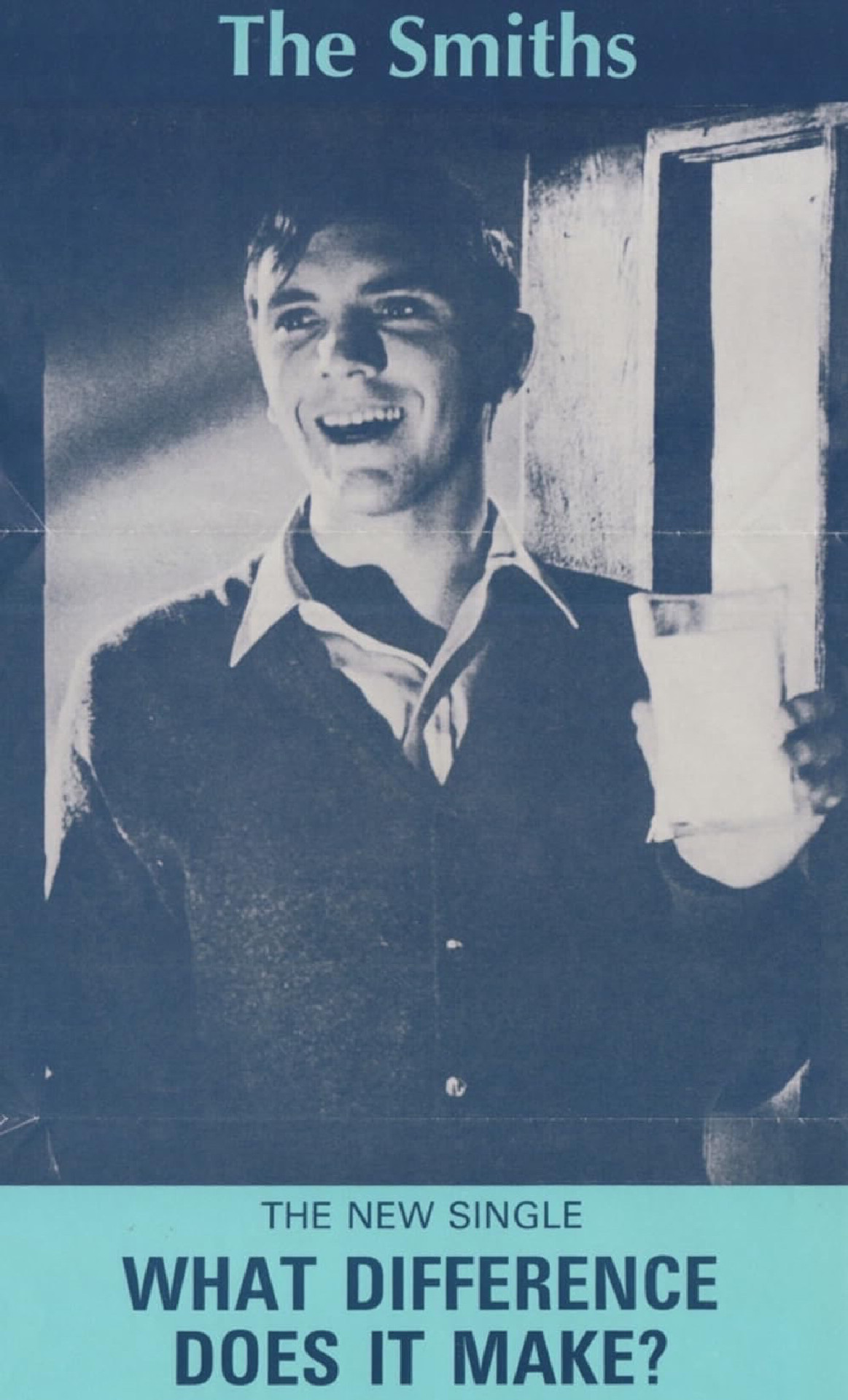Actor Terrance Stamp on a promotional poster for the Smiths’ “What Difference Does It Make” single. 
