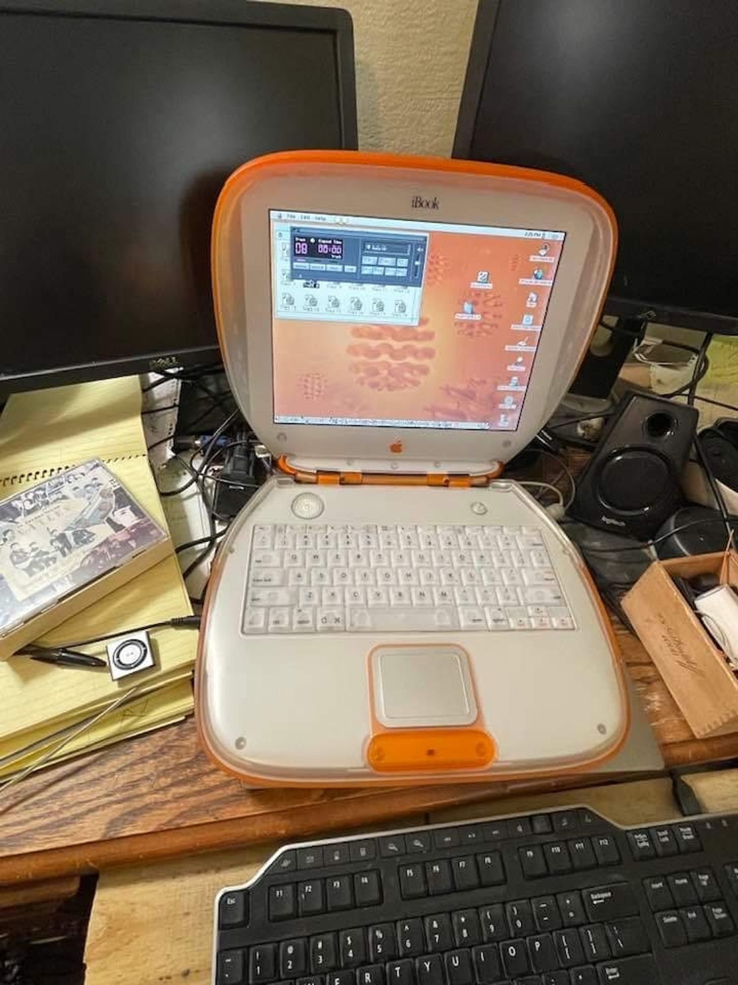 1999 era orange iBook laptop