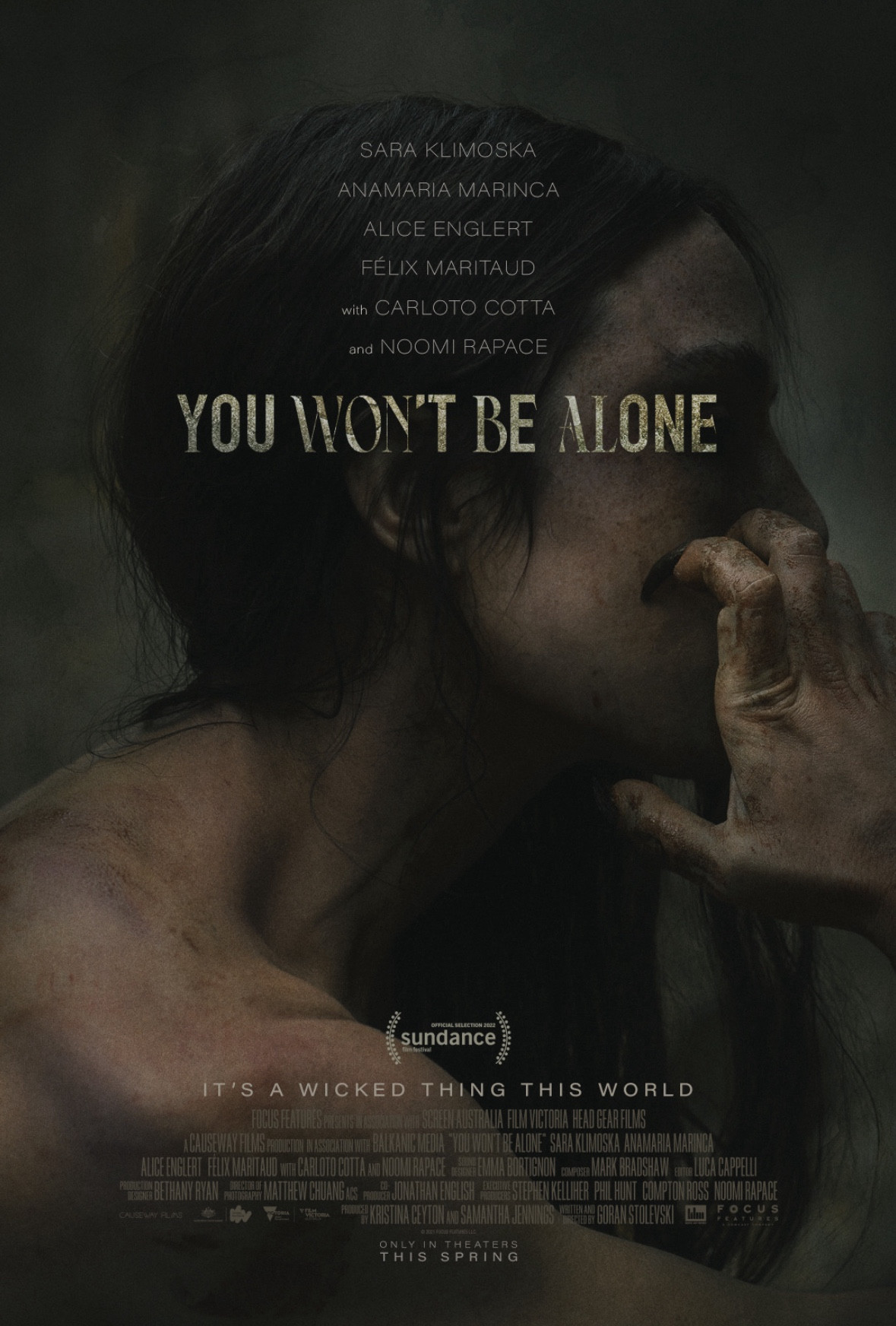 The movie poster for the film “You Won’t Be Alone”.