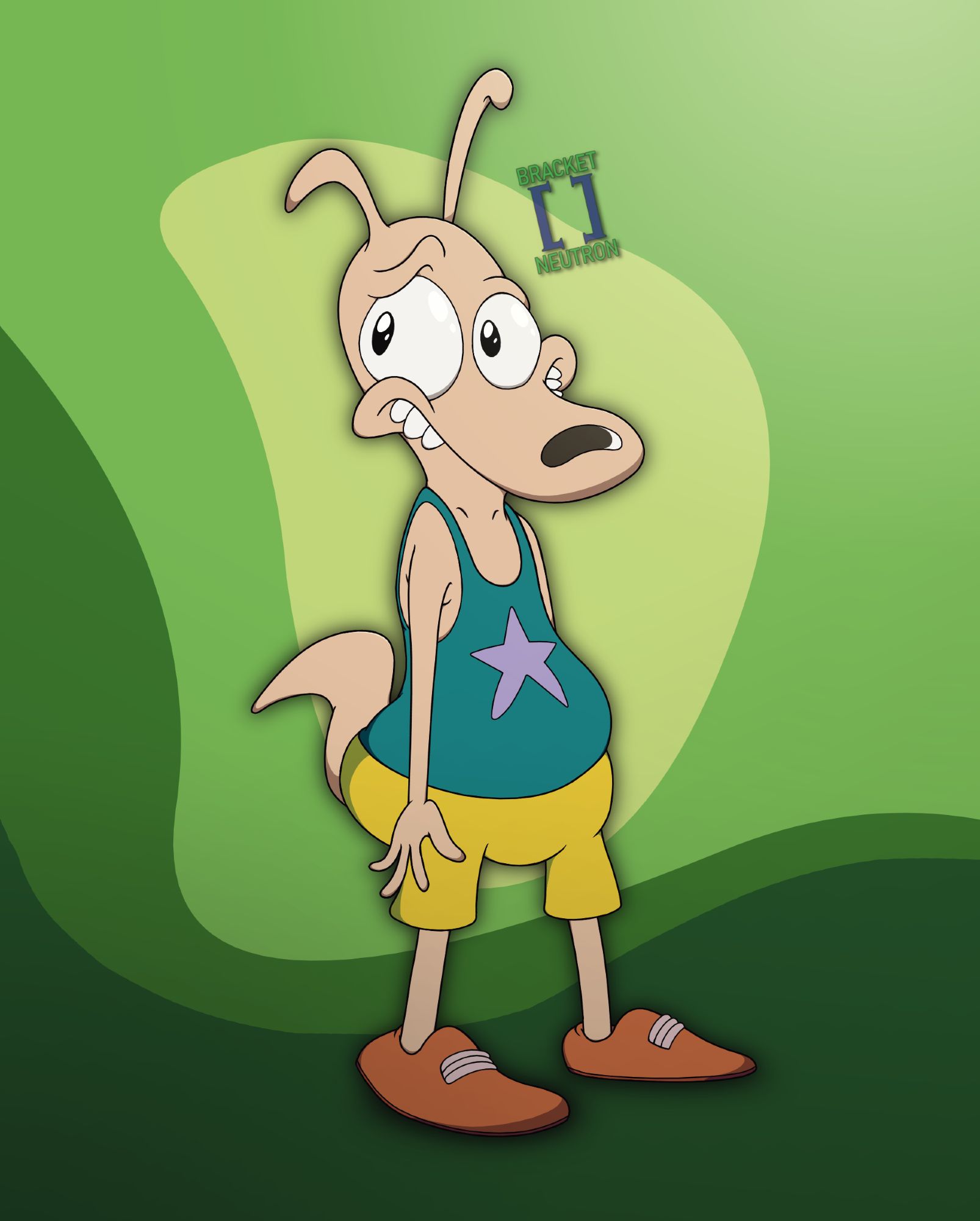 No Pain, No Gain
Fanart of Rocko looking confused and wearing a fitness outfit based on the episode of the same name.