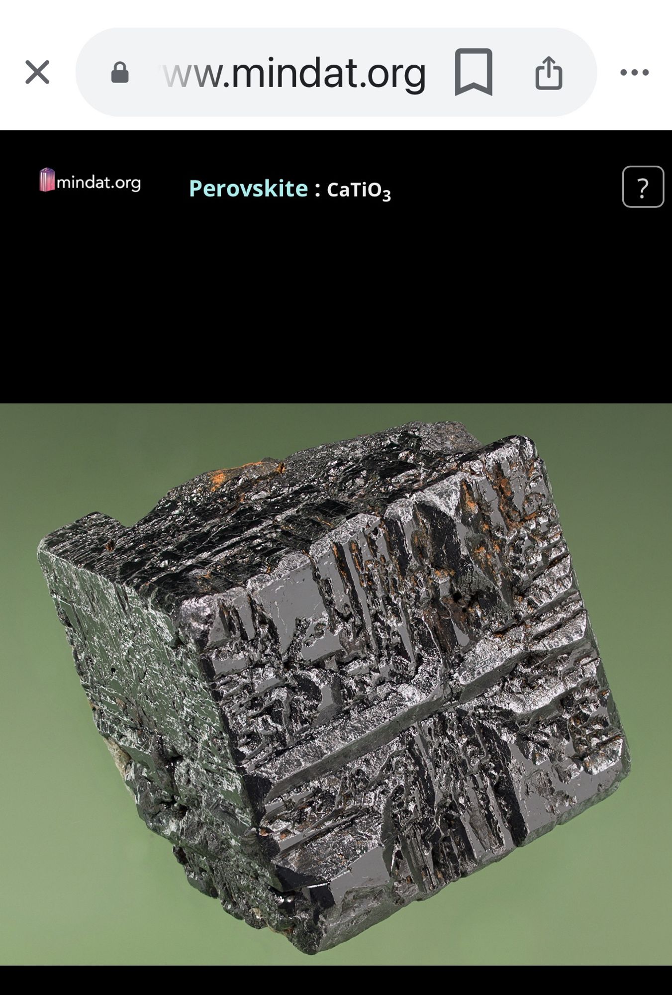 Image of Perovskite - silver cube with etchings on it . Looks like Star Trek’s Borg ship