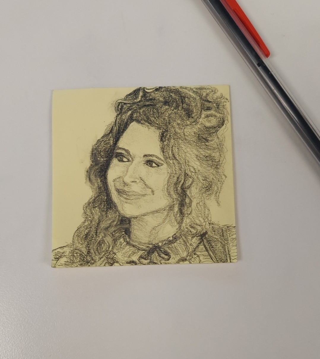 Post it note with a sketch of Anne Bonny from season 2 of Our Flag Means Death