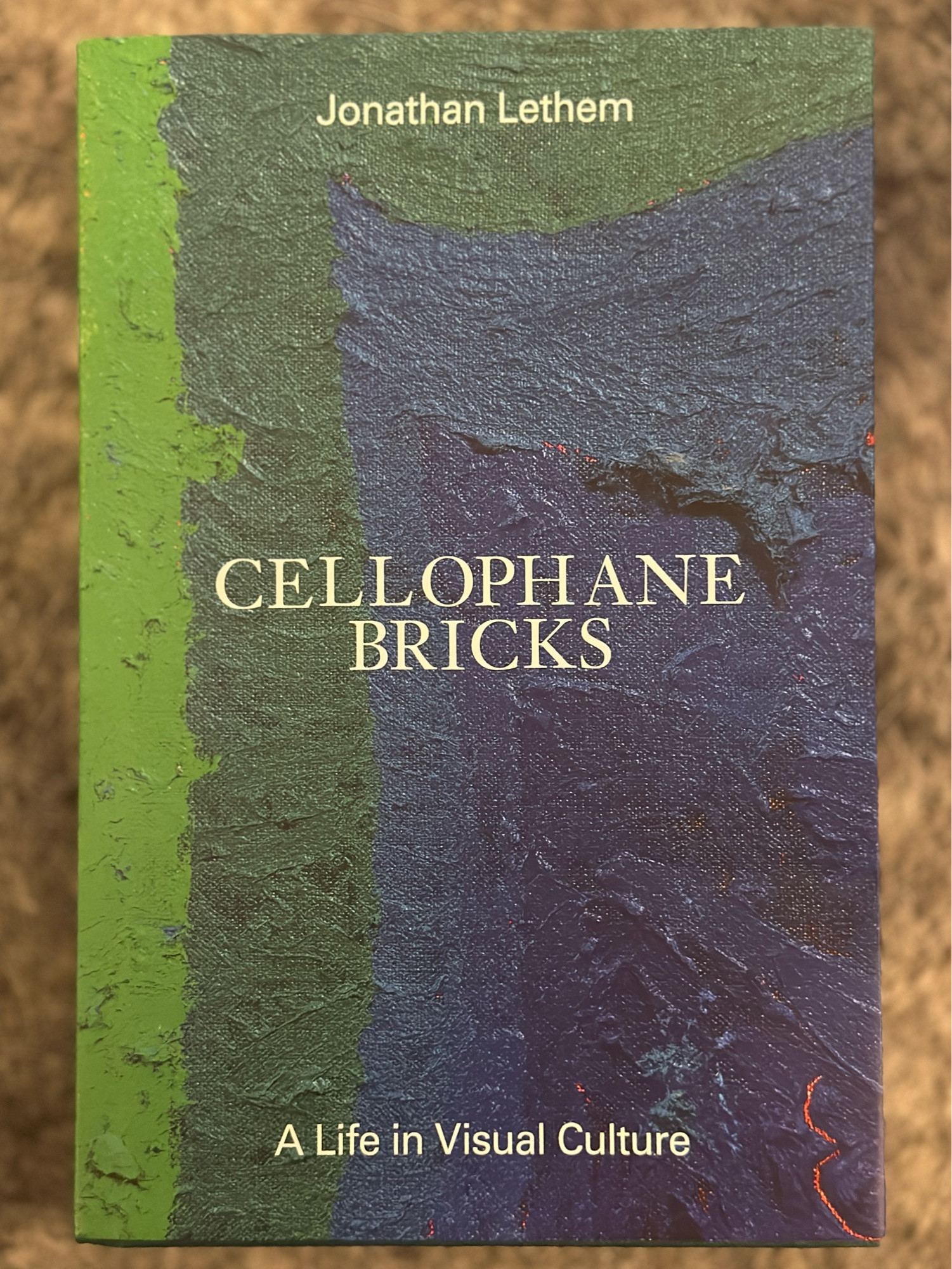 The cover of Cellophane Bricks, A Life in Visual Culture by Jonathan Lethem.