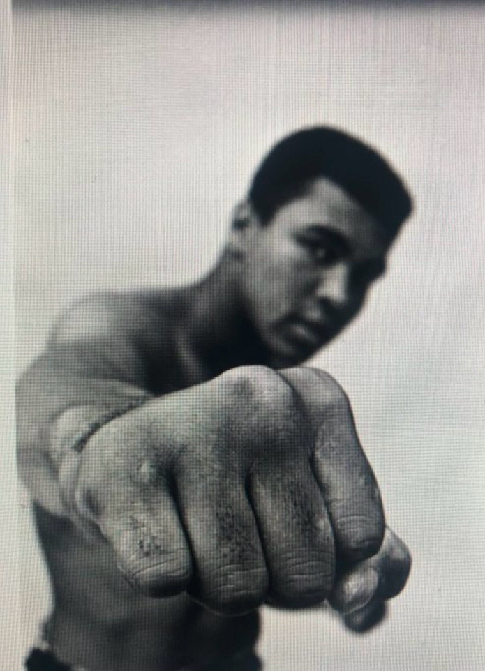 Boxer Muhammad Ali. Fist to camera 