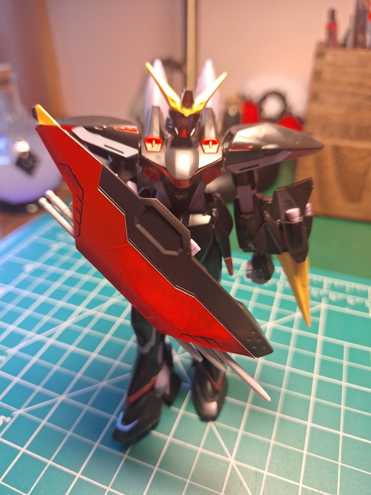 HG Blitz Gundam with the shield in front.