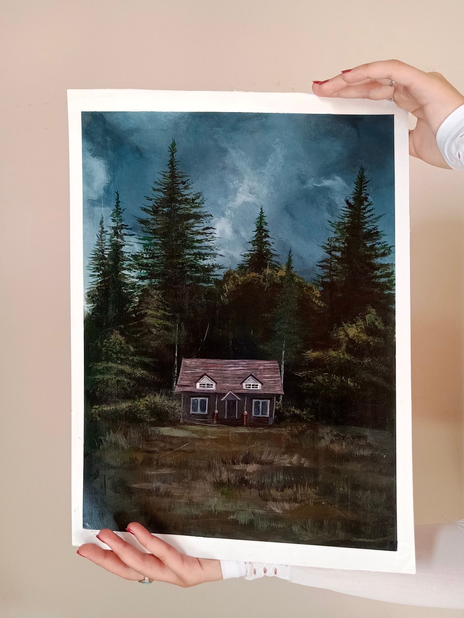 A wonderful moody painting with acrylics