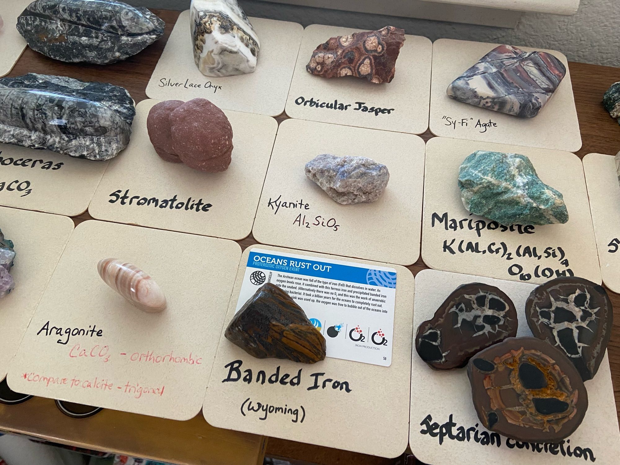 I have my rock and mineral specimens on a shelf. I just washed them off so they are not dusty. They smell nice after their wash.