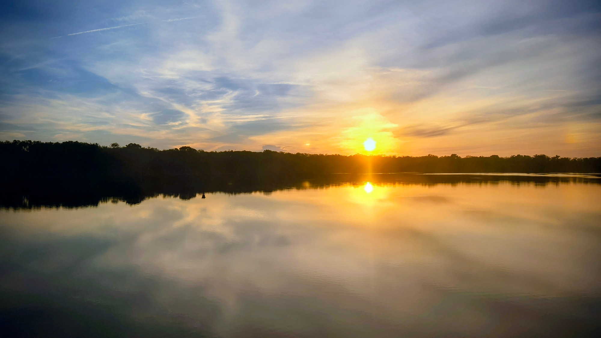 Beautiful sunset reflections on the water 
