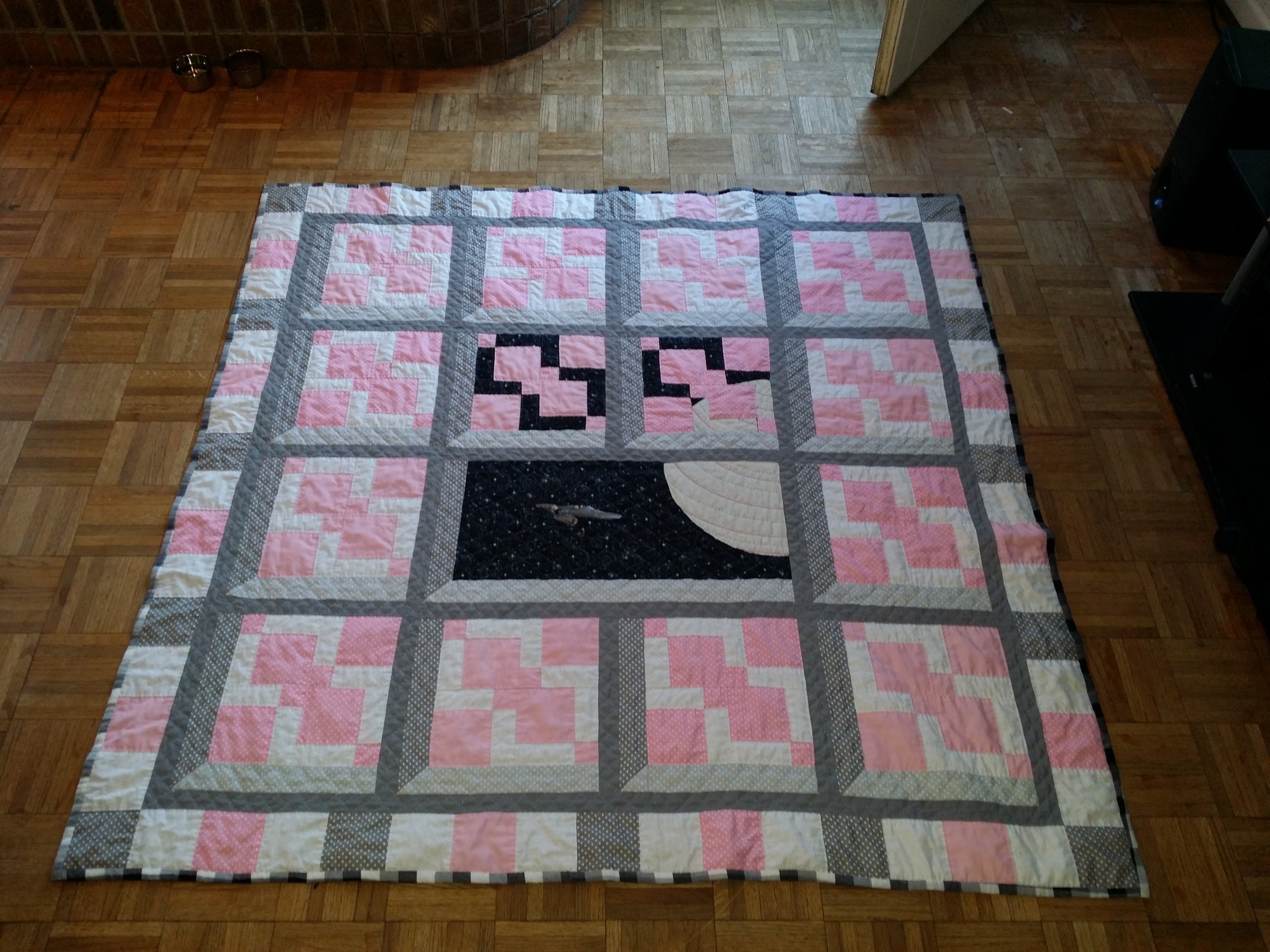 Pink Star Trek quilt