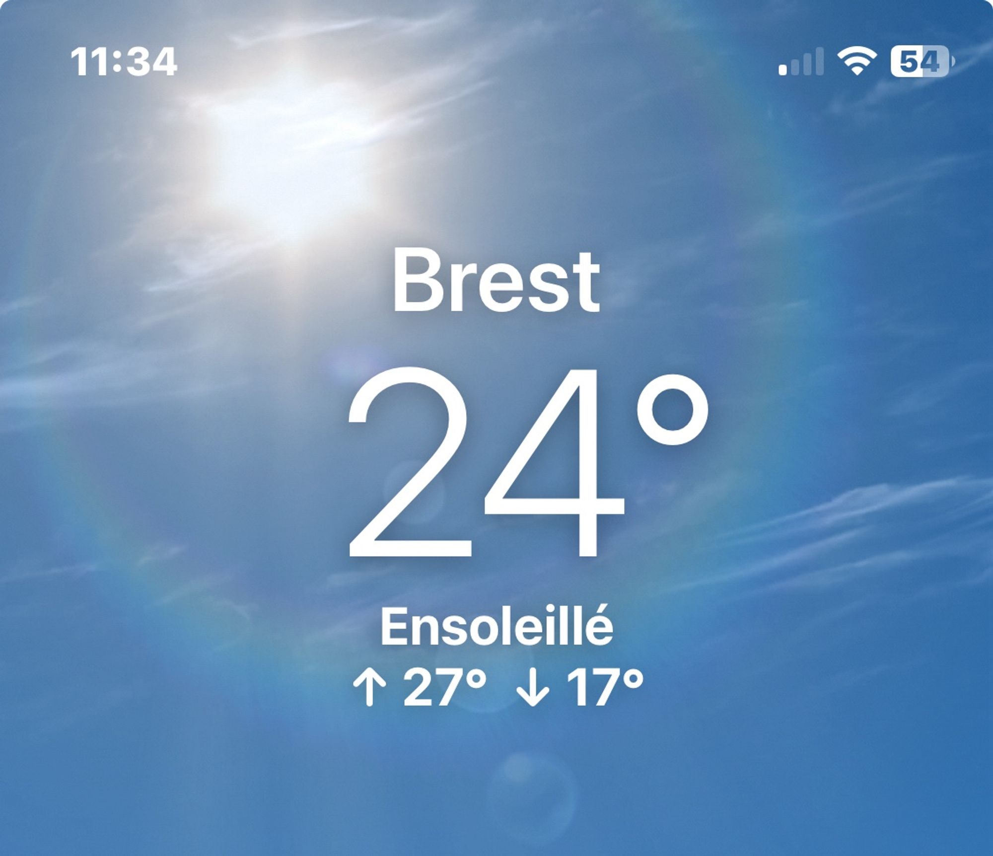 Brest 24°
Prévu 27°