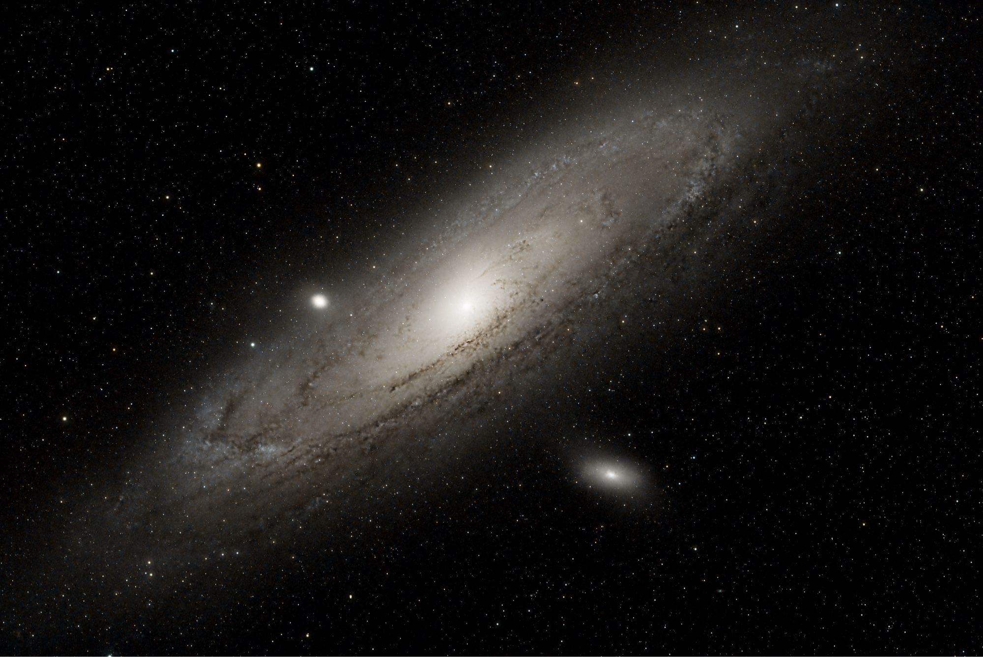 Photograph of M31 Andromeda Galaxy taken from a dark sky site in Wales