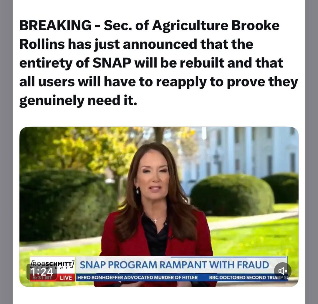 The entirety of SNAP is going to be rebuilt to force everyone to reapply.