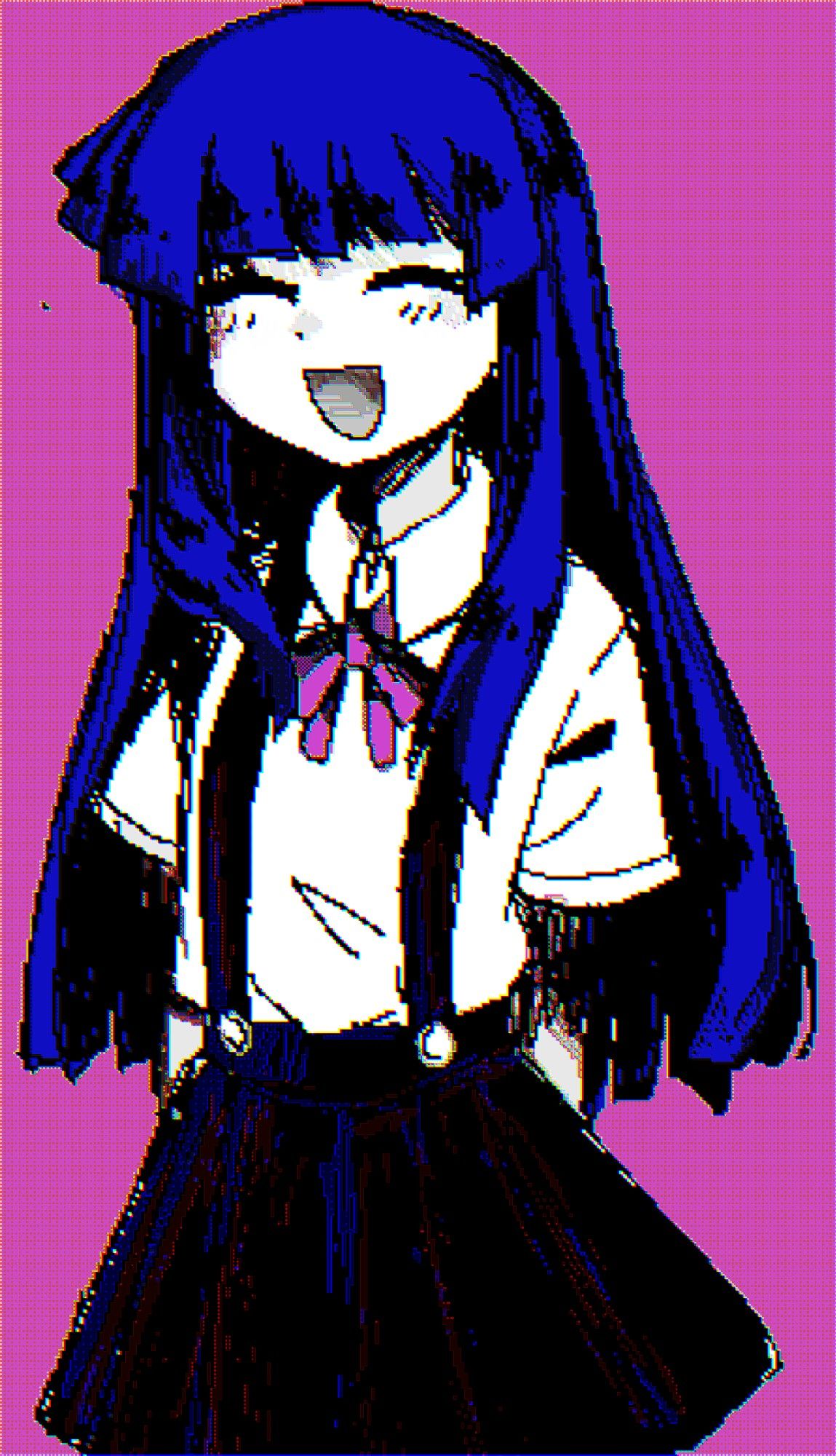 Blue and purple art, pixel.