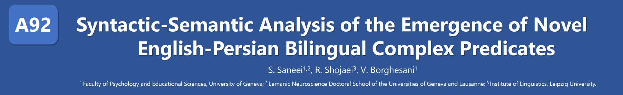 Saneei et al. Syntactic-Semantic Analysis of the Emergence of Novel English-Persian Bilingual Complex Predicates