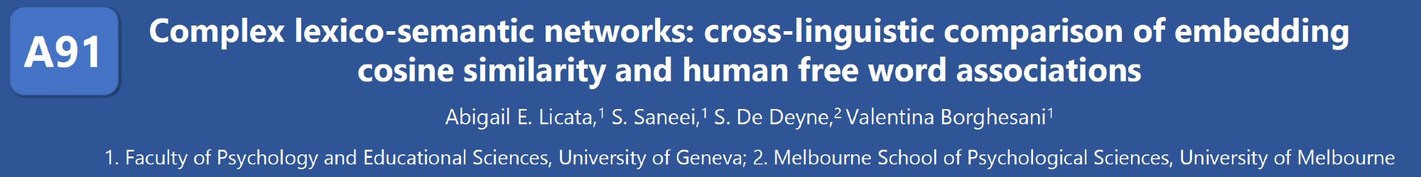 Licata et al. Complex lexico-semantic networks: cross-linguistic comparison of embedding cosine similarity and human free word associations