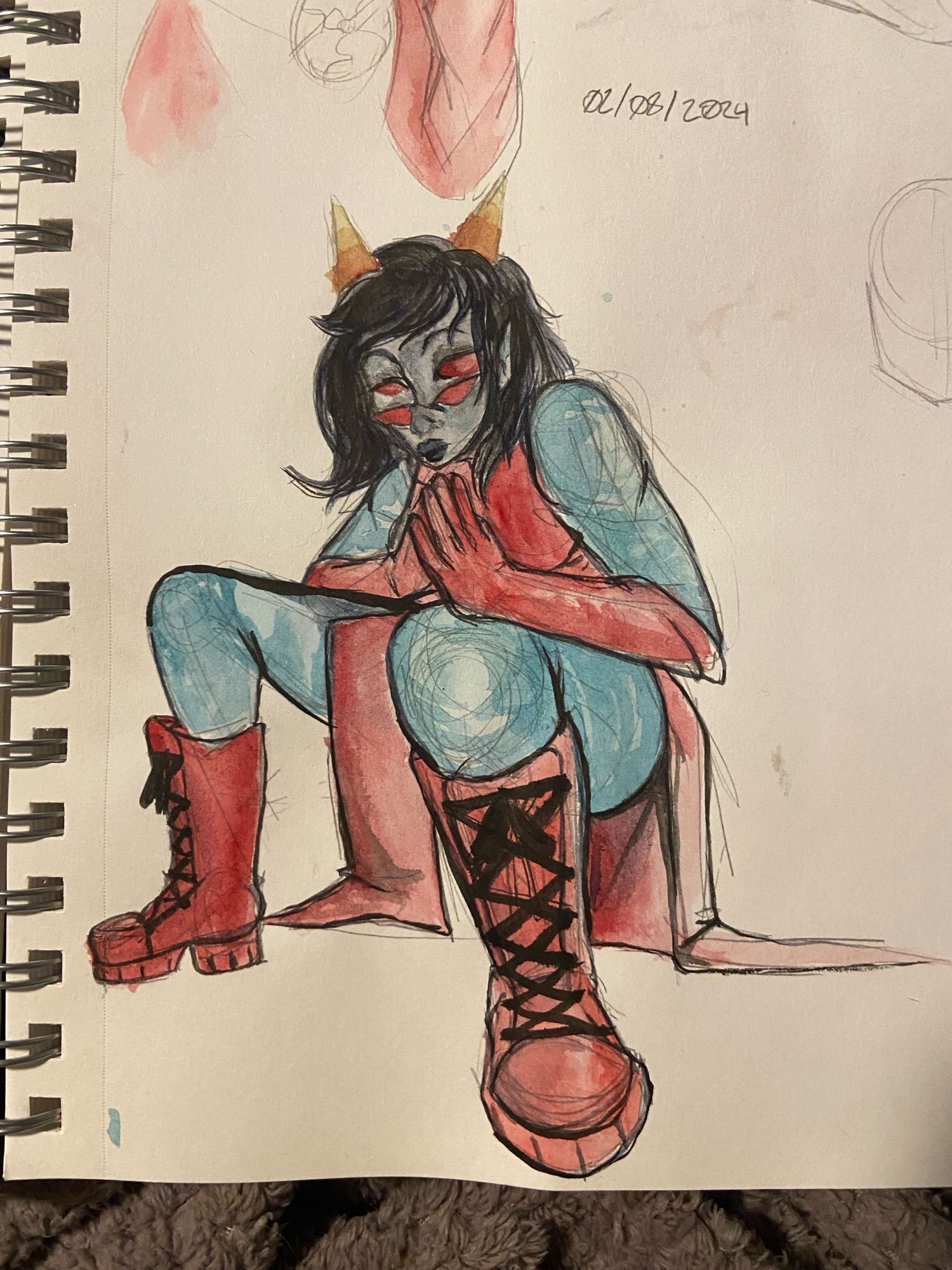 terezi pyrope in her neophyte redglare cosplay outfit, Slav Squatting