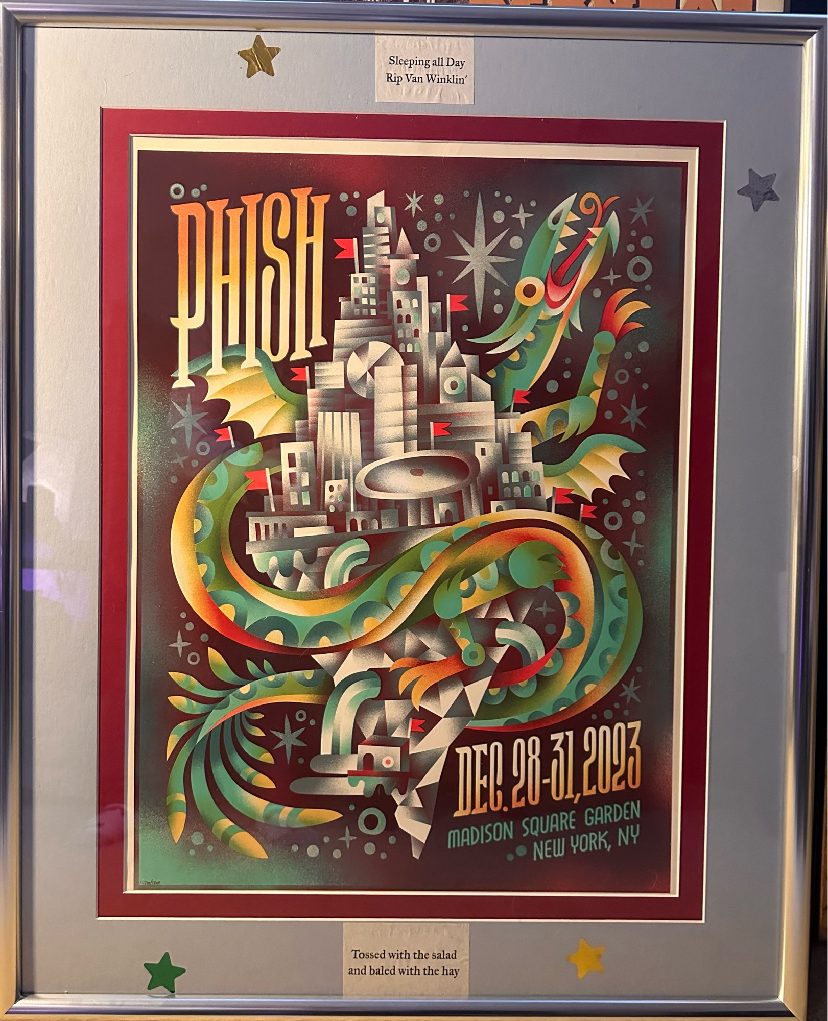 phish NYE ‘23 poster framed