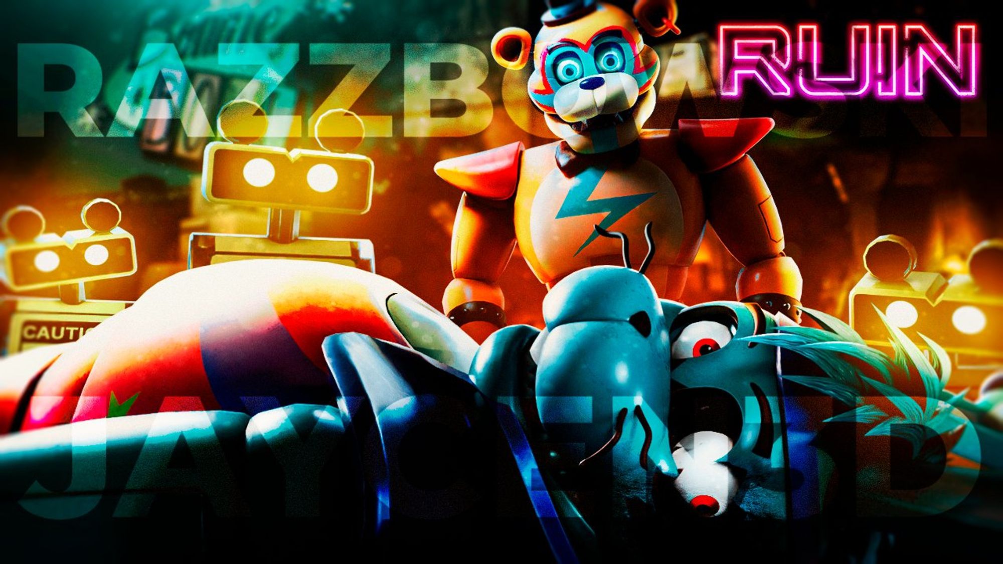 Thumbnail de Five Nights at Freddy's: Security Breach feita por mim, para o Razzbowski.