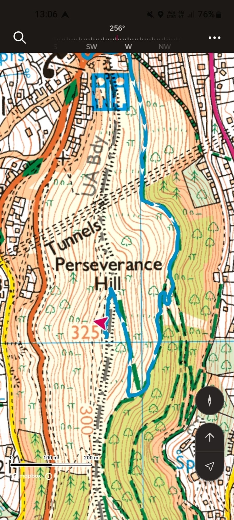 An Ordnance Survey map centred on Perseverence Hill in The Malverns, England.