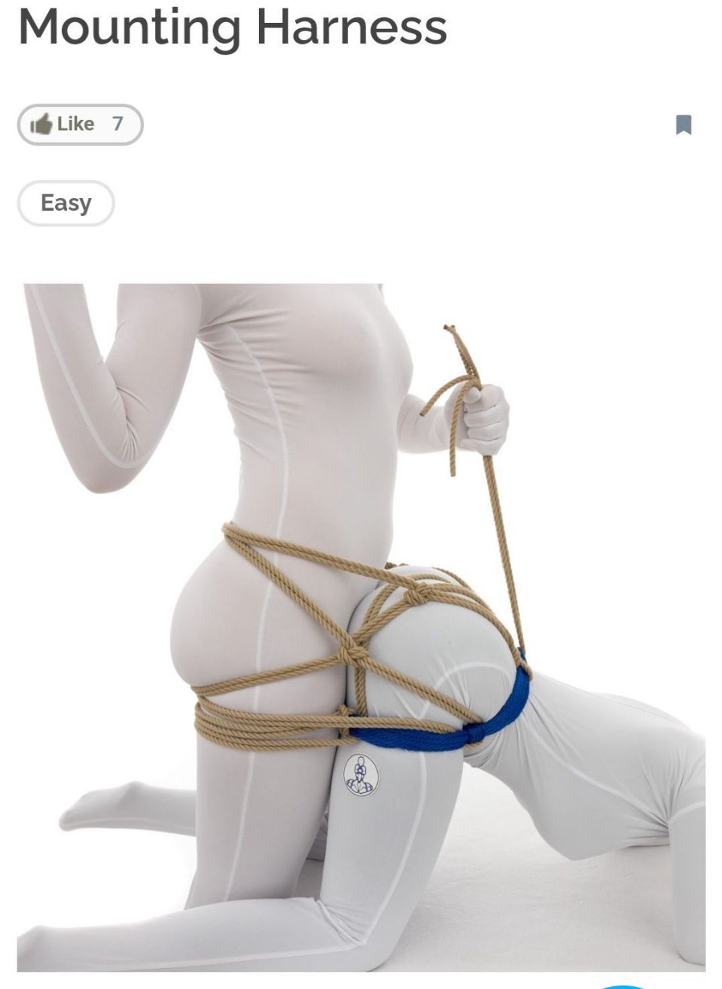 a screenshot of a mounting harness, which is tying two people together in an ass-up head down fucking position.