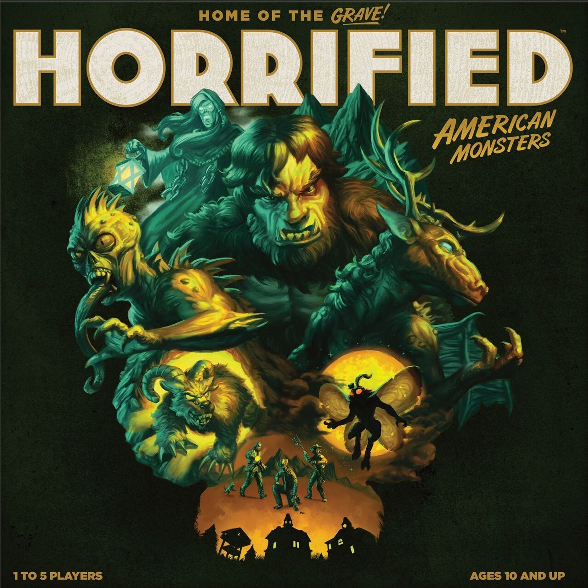 Cover for the board game Horrified: American Monsters