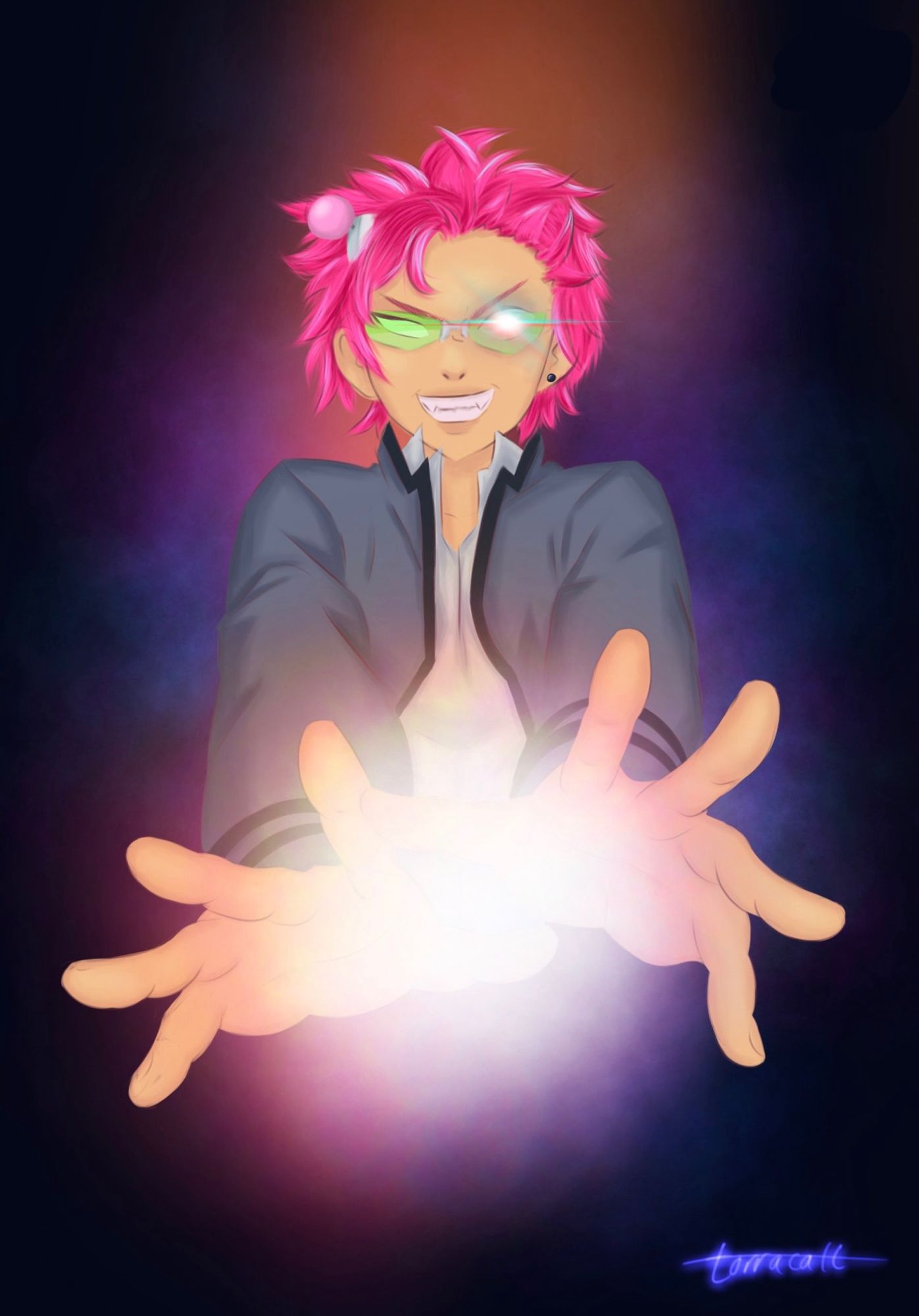 a detailed piece of art of saiki k, created by me