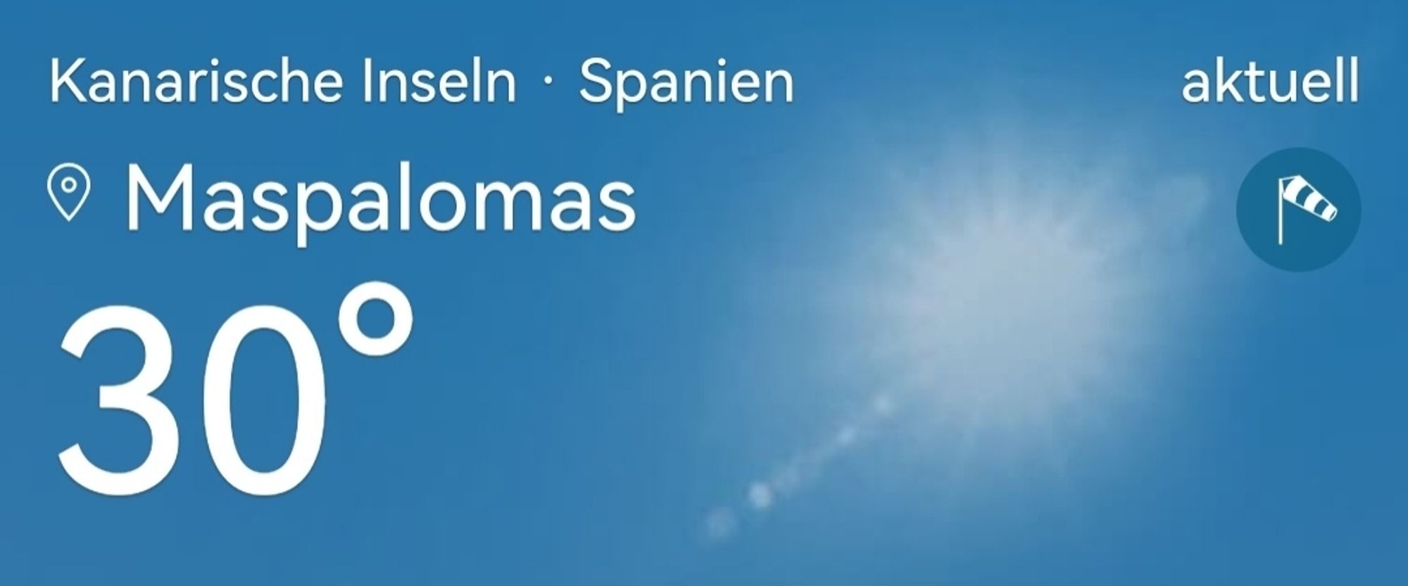 30° Temperatur am 3.10. in Maspalomas. Die Sonne brennt.