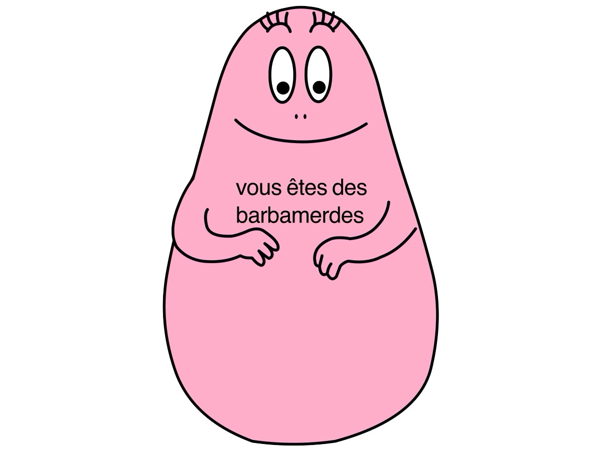 Le gros Barbapapa rose explique aux TERFs ce qu’elles sont, des barbamerdes