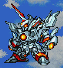 Zeorymer from Hades Project Zeorymer, rendered in super-deformed form in Super Robot Wars J.