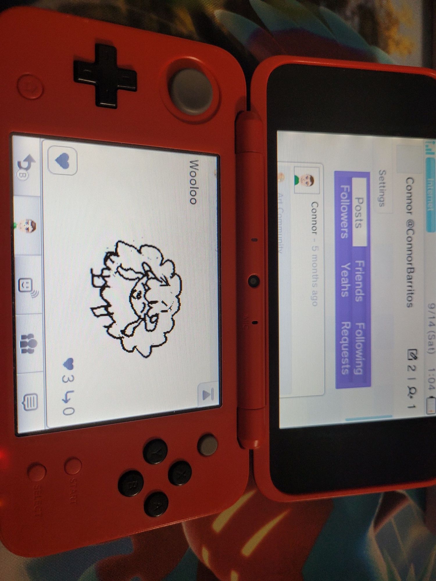 A drawing of the Pokémon Wooloo that was posted to my Miiverse account.