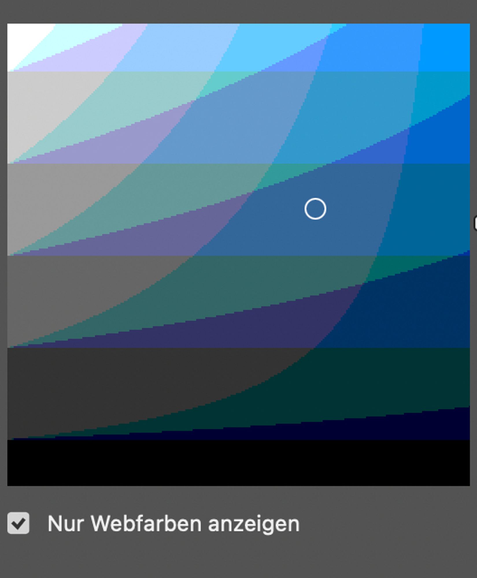 Eine kleine aus einem Color Picker gescreenshottete, schwungvoll-aufsteigend angeordnete Auswahl an atmosphärischen Webfarben