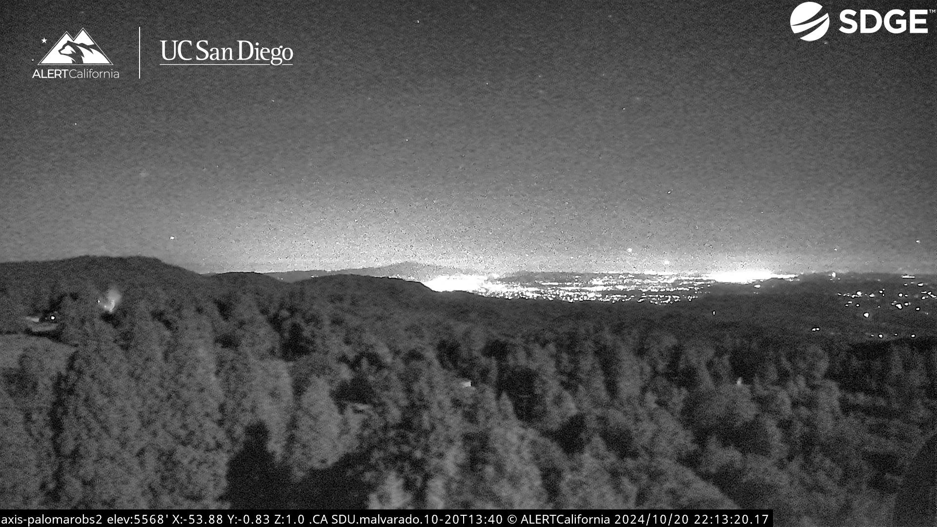 An image from AlertWildfire: Palomar Observatory South, SanDiego County, CA
🗺33.3582, -116.8620 🧭306° ⛰5584 ft
https://ops.alertcalifornia.org/cam-console/13509