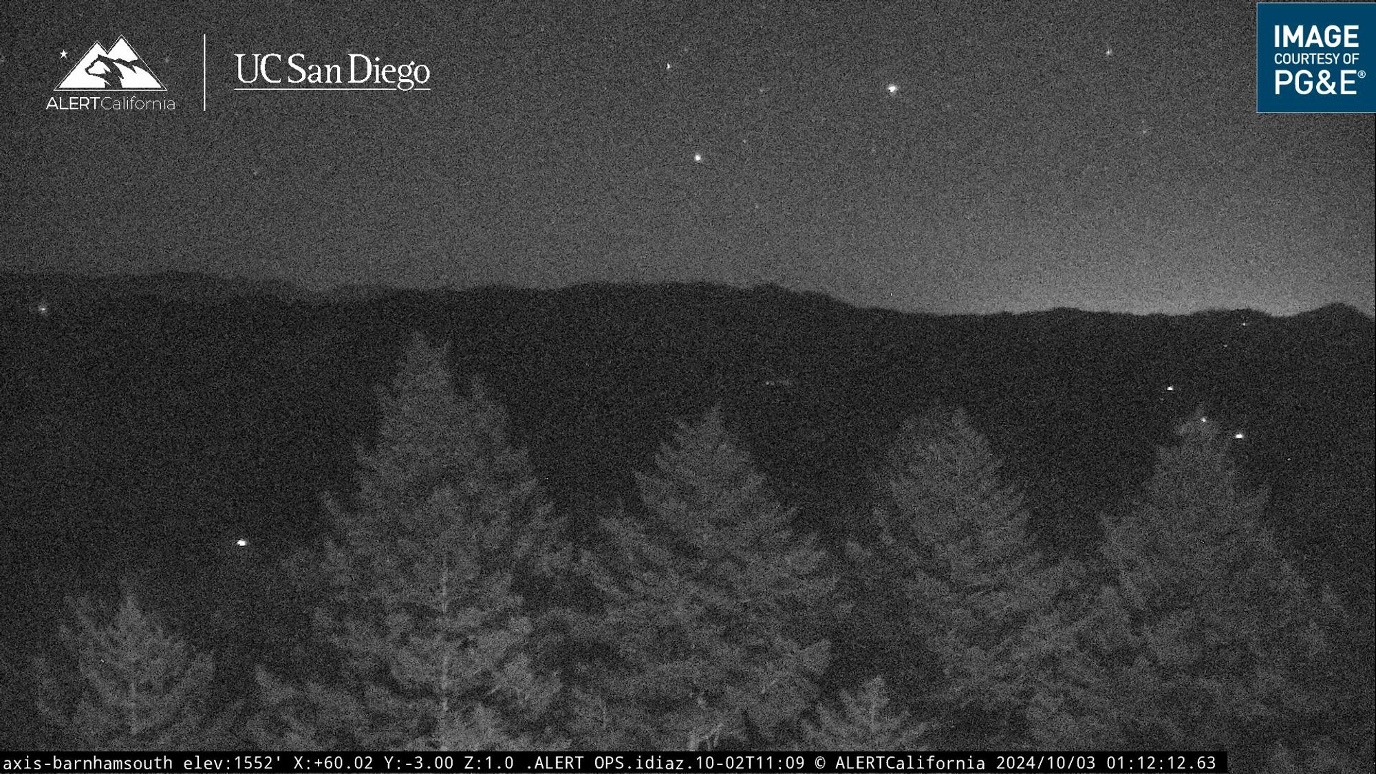 An image from AlertWildfire: Barham South, Sonoma County, CA
🗺38.5088, -122.6633 🧭60° ⛰1575 ft
https://ops.alertcalifornia.org/cam-console/1808