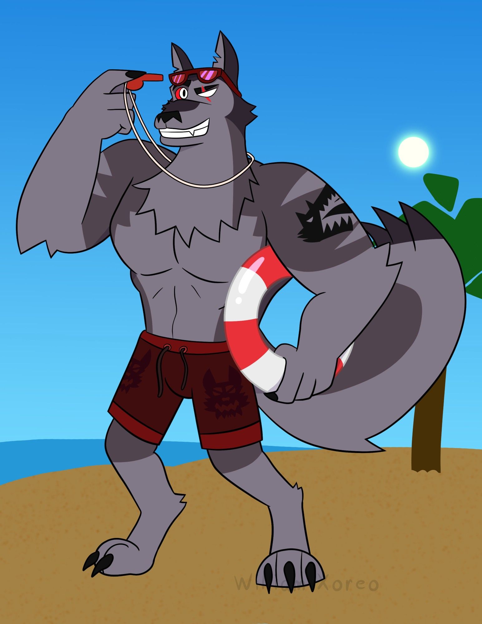 Vortex as a Lifeguard at the beech.