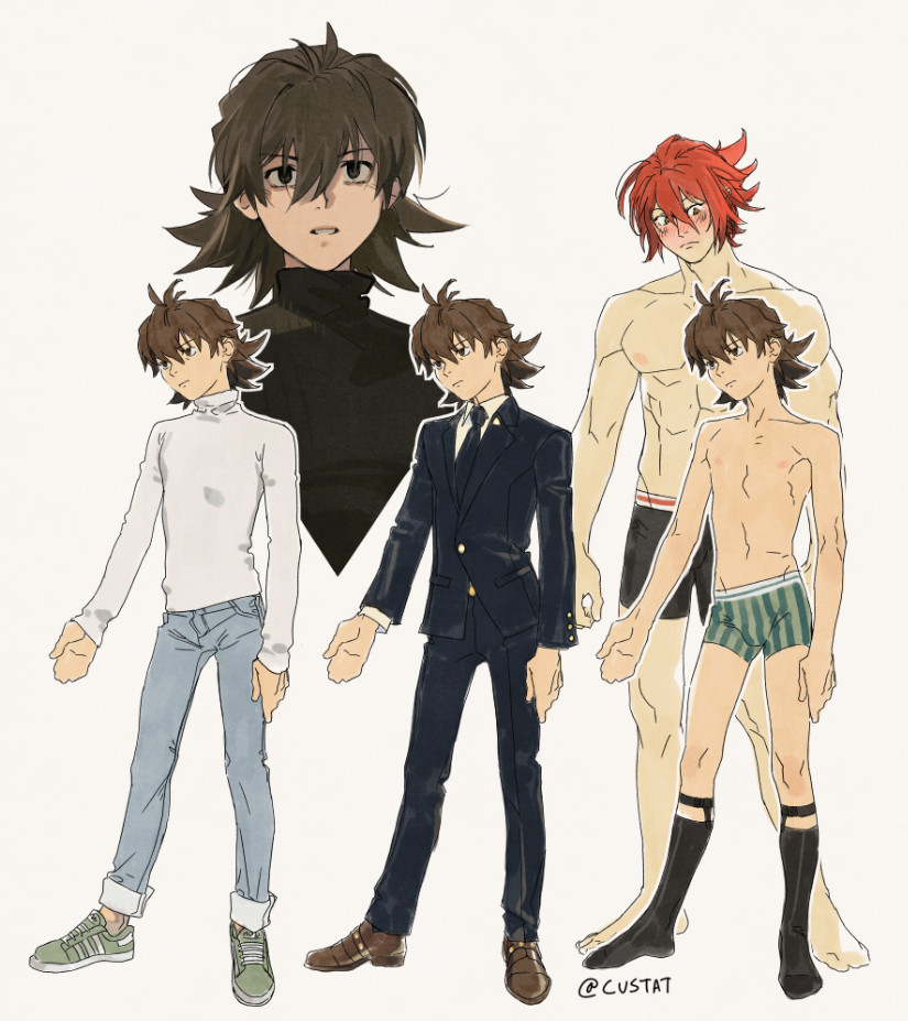 alt outfits and bodytype comparison of Kaito with Tokio